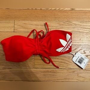Adidas Red Bikini top with Adidas logo detail. Size Medium